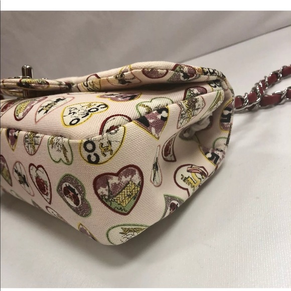 CHANEL Canvas Coco Hearts Small Flap Bag - Picture 5 of 8
